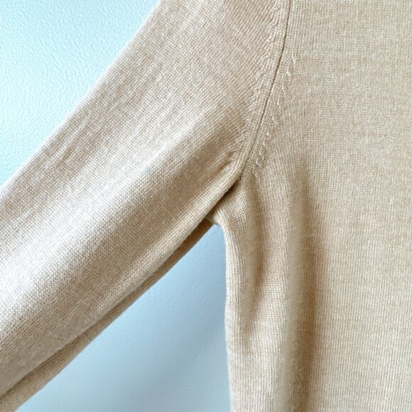 Lord & Taylor 100% Extra fine merino wool cardigan XXS tan beige - Picture 10 of 15